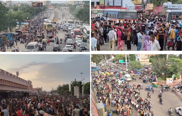 जयपुर में कांस्टेबल परीक्षा के लिए भीड़ और बसों की व्यवस्था