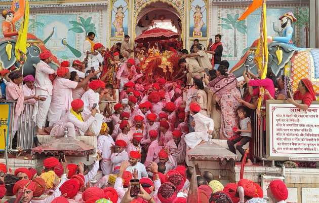 जलझुलनी एकादशी पर चारभुजा नाथ का नगर भ्रमण