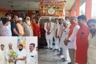 भीलवाड़ा में सीपी जोशी का मांडल में उदय ई मित्र रथ का निरीक्षण