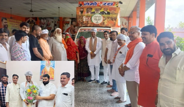 भीलवाड़ा में सीपी जोशी का मांडल में उदय ई मित्र रथ का निरीक्षण