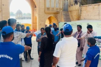 जैसलमेर में गड़ीसर झील पर स्वच्छता अभियान का आयोजन