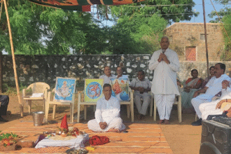 आदर्श विद्या मंदिर में आवास भवन की नींव रखी गई