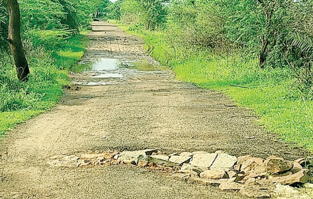गोलाना-लीमी सड़क की खस्ताहाली से राहगीरों को हो रही परेशानी