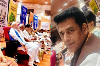भाजपा की कार्यशाला में अंतिम पंक्ति में बैठे मोदी