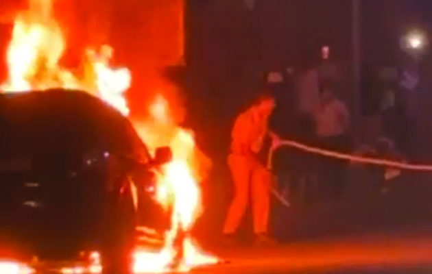 जयपुर में चलती कार में आग लगने से मची अफरा-तफरी