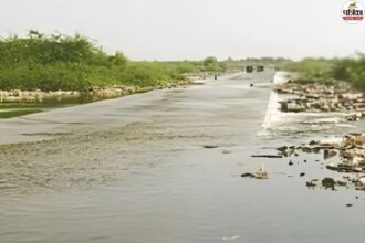 बरसात खत्म होने के बाद भी लूणी नदी का पानी बह रहा है