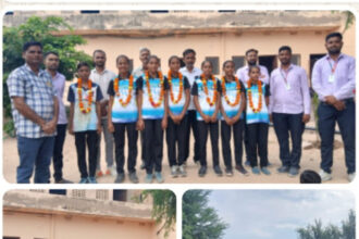 राज्य स्तरीय प्रतियोगिता में भाग लेने वाले खिलाड़ियों का स्वागत