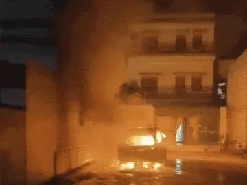 बाड़मेर में व्यापारी की फॉर्च्यूनर में आग लगने की घटना