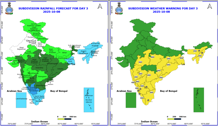 दिल्ली-एनसीआर सहित 10 राज्यों में बारिश का पूर्वानुमान