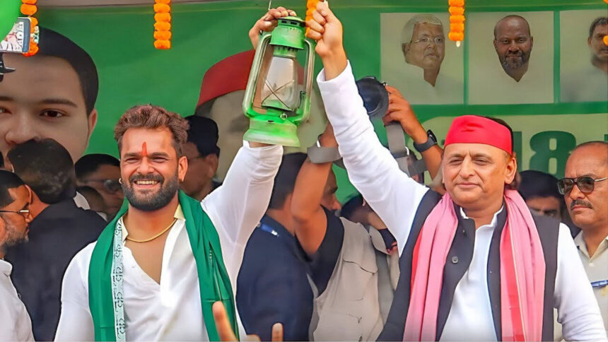 अखिलेश यादव ने खेसारी लाल यादव के लिए छपरा में किया प्रचार