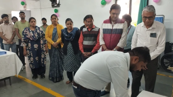 भीलवाड़ा में सुदिवा स्पिनर्स ने स्वास्थ्य जांच शिविर आयोजित किया